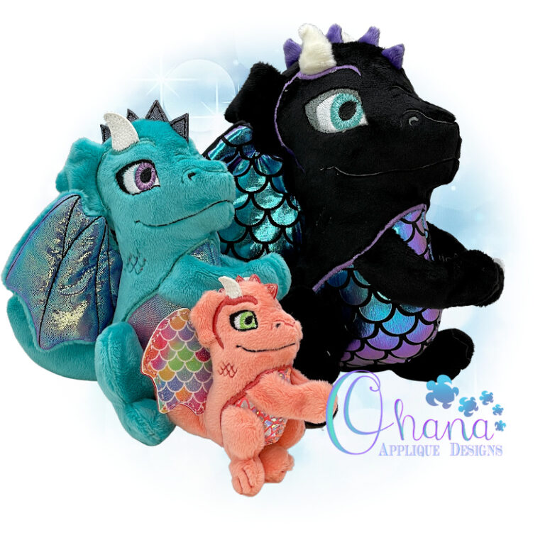 Dragon Huggie Stuffie Embroidery
