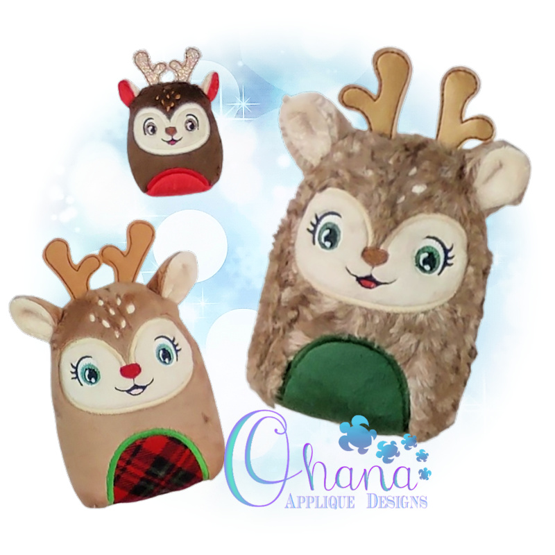 Reindeer Eggie Stuffie Embroidery
