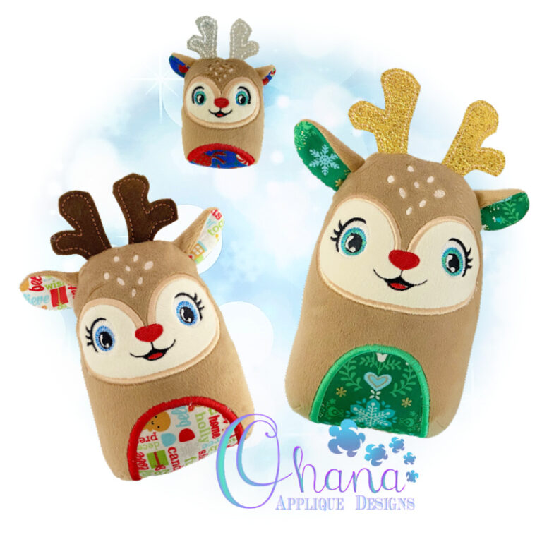 Reindeer Eggie Stuffie Embroidery