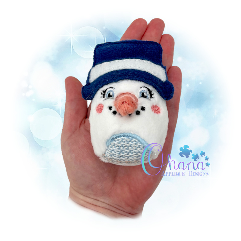 Snowman Eggie Stuffie Embroidery