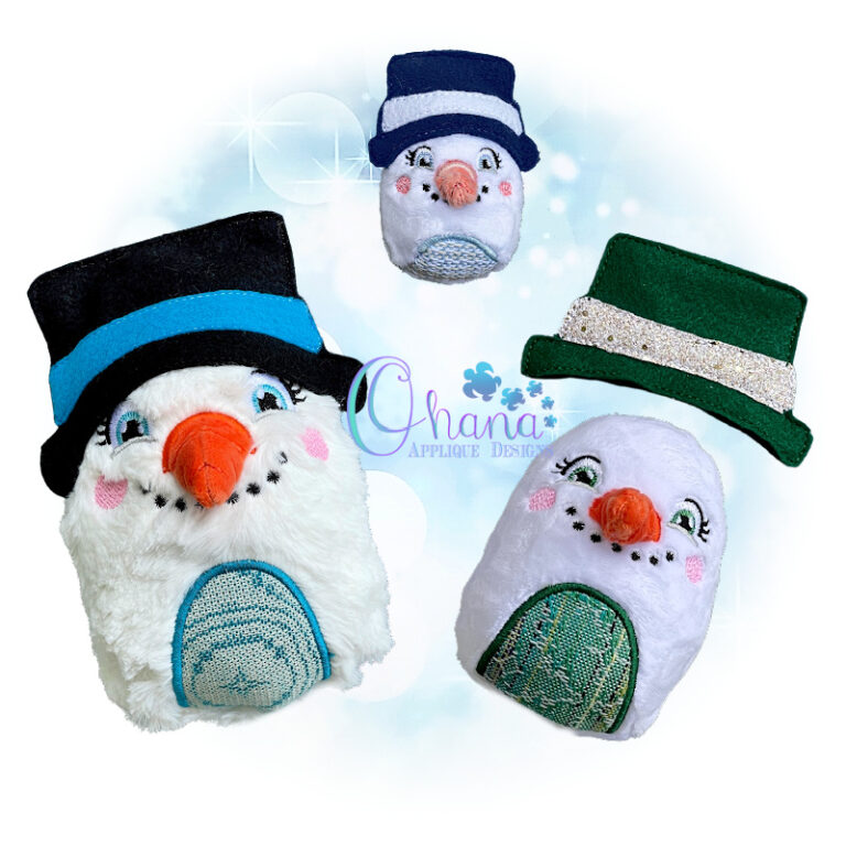 Snowman Eggie Stuffie Embroidery