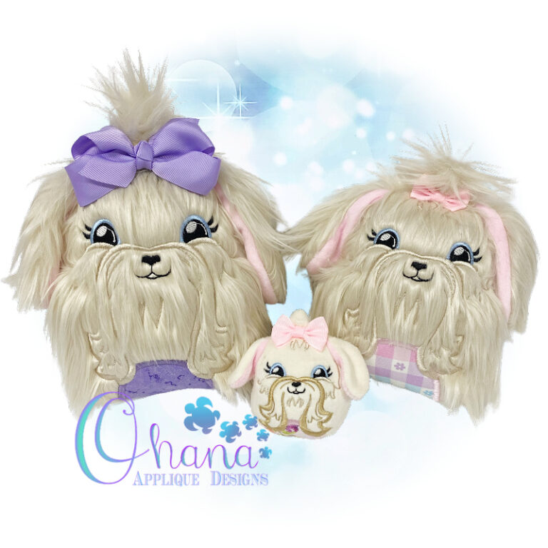Maltese Eggie Stuffie Embroidery