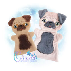 Pug Hand Puppet Embroidery