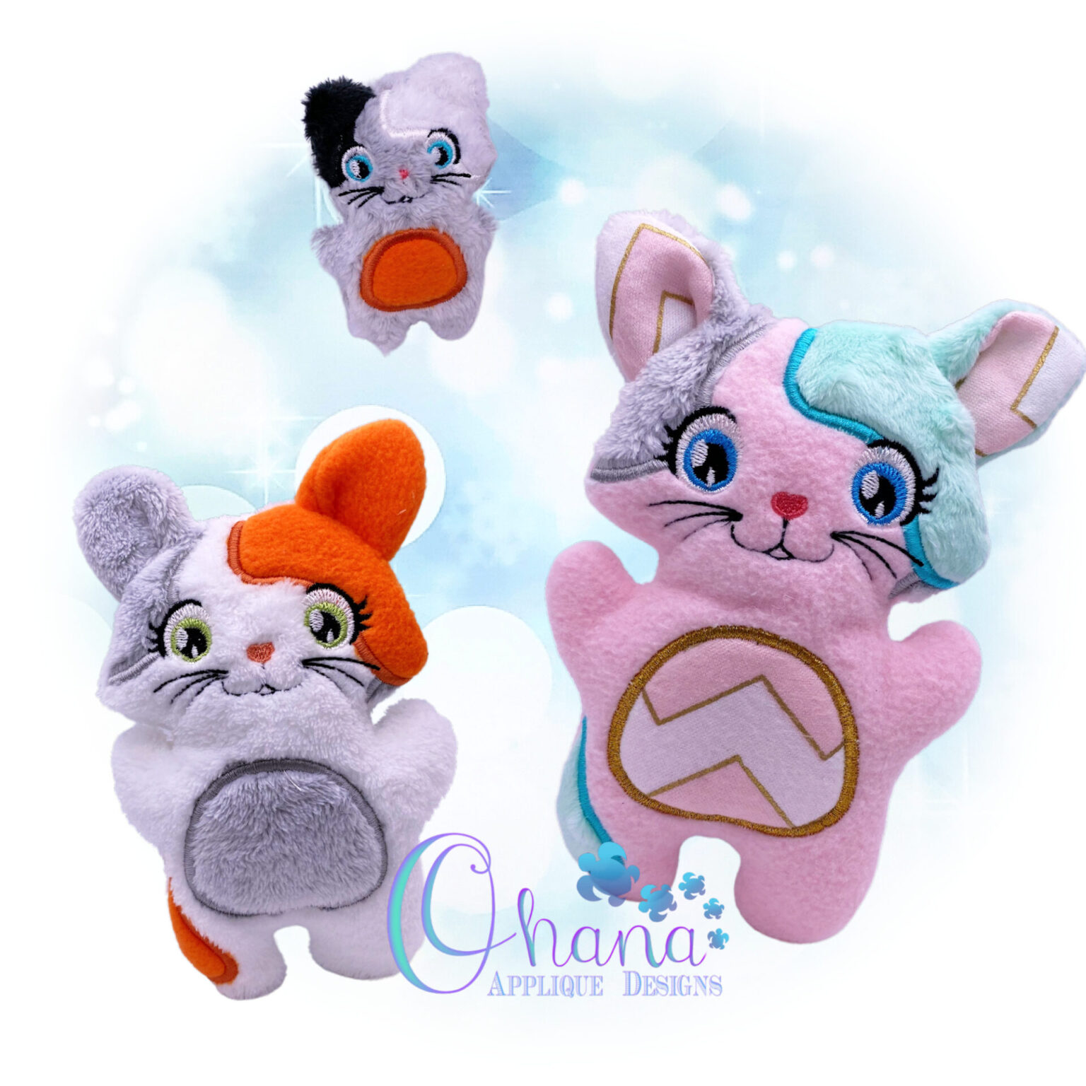 Calico Cat Stuffie Embroidery Design- Ohana Applique Designs