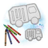OAD Garbage Truck FCD 2000 Garbage Truck Flat Coloring Doll