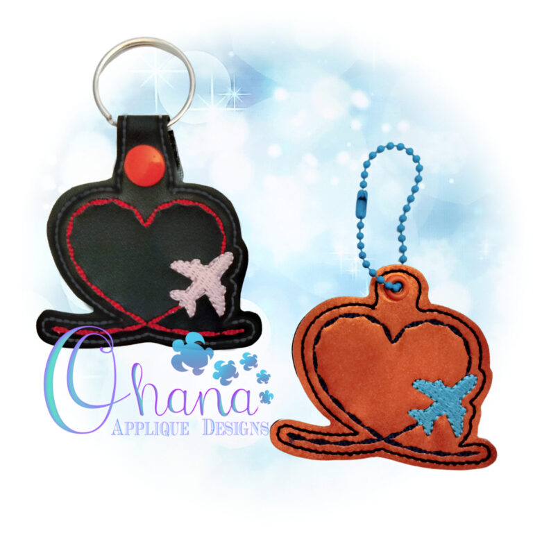 Heart Airplane Key Chain