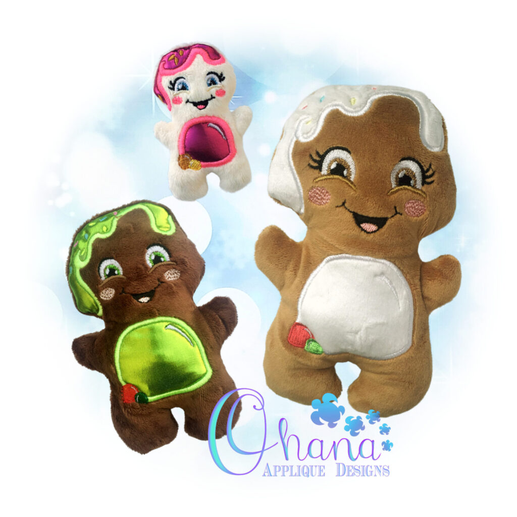 Icing Gingerbread Man Stuffie - Ohana Applique Designs