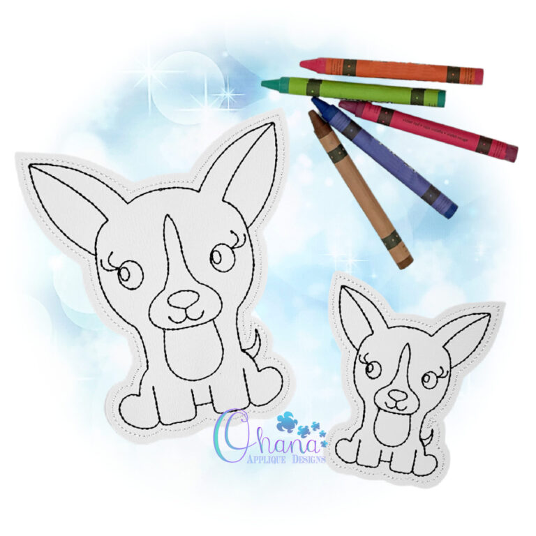 Chihuahua Flat Coloring Doll
