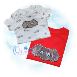 Elephant Peeker Embroidery Design - Ohana Applique Designs