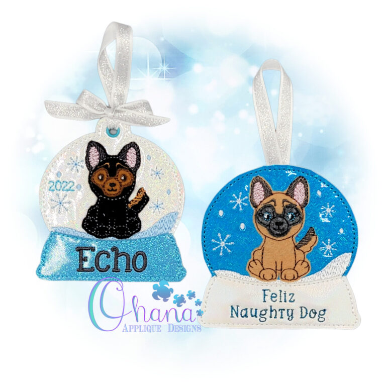 German Shepherd Snowglobe Ornament