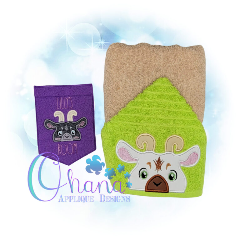 Goat Peeker Embroidery Design - Ohana Applique Designs