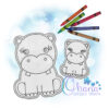 OAD Hippo FCD 2000 Hippo Flat Coloring Doll