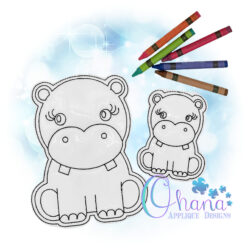 Hippo Flat Coloring Doll