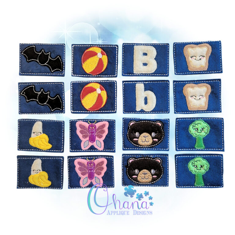 Letter B Matching Card Game - Ohana Applique Designs