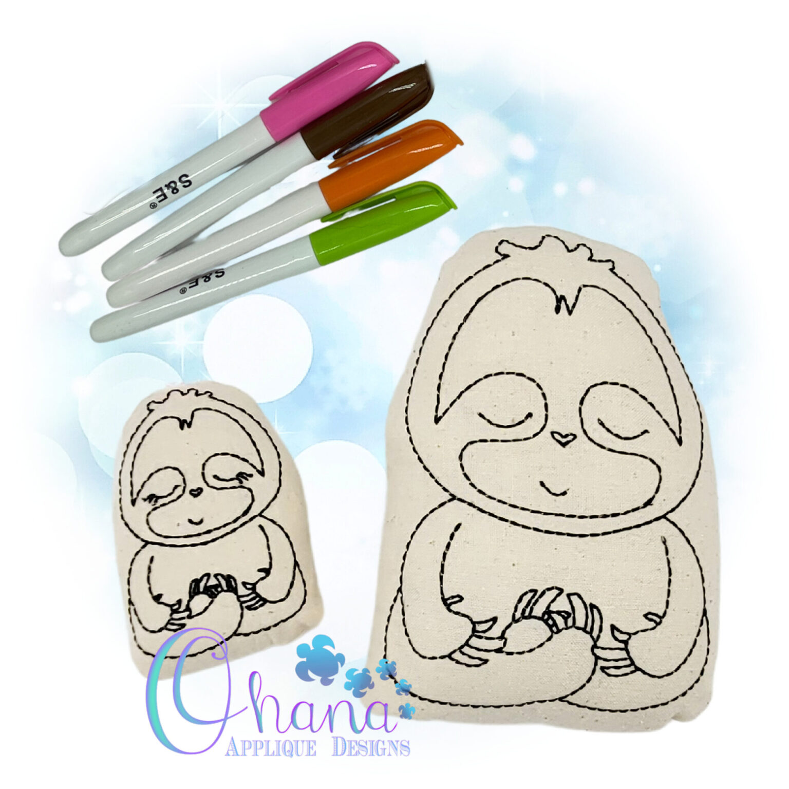 OAD Sloth CS AK 2000 Sloth Flat Coloring Doll