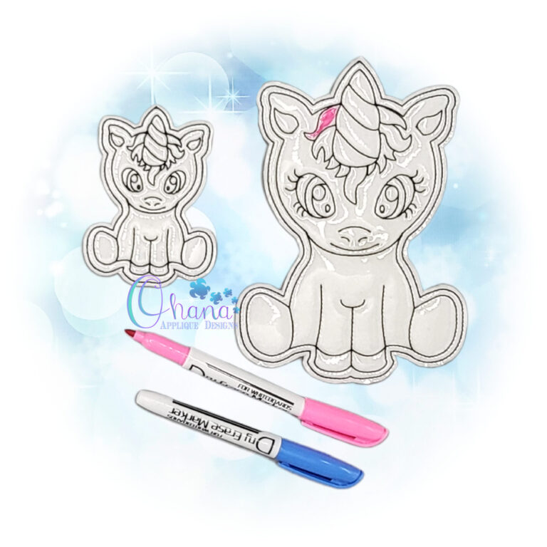 Unicorn Flat Coloring Doll