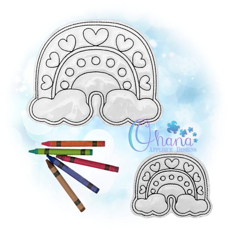 Boho Rainbow Flat Coloring Doll