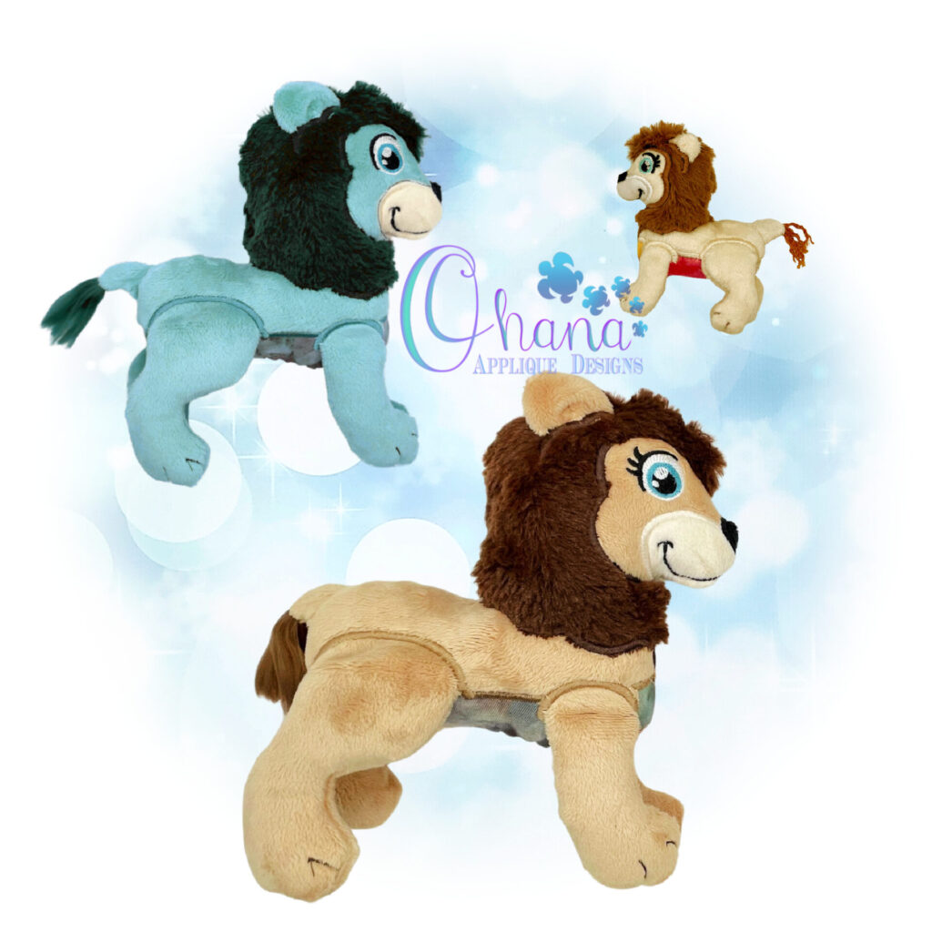 3d Lion Stuffie Embroidery Design Ohana Applique Designs