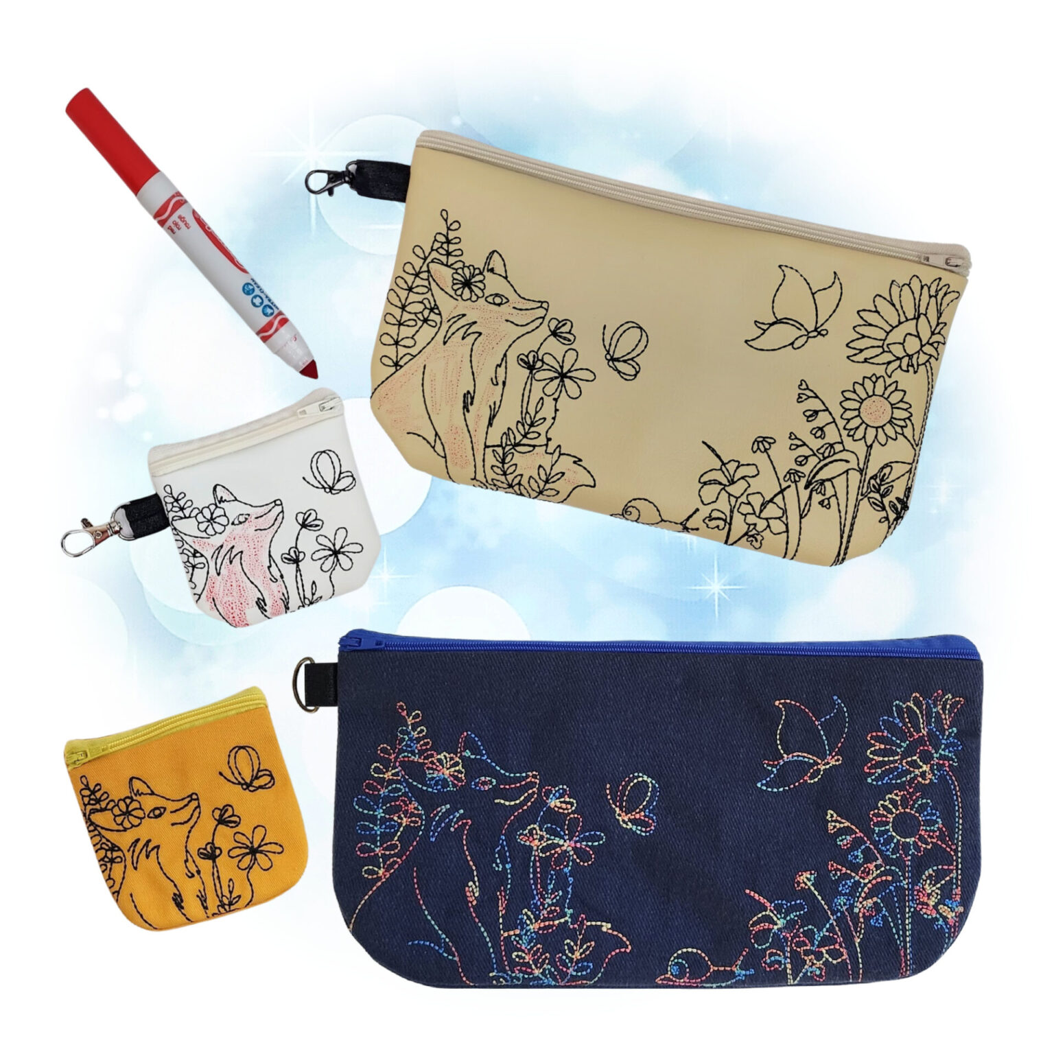 OAD Forest Fox Coloring ZB 2000 Forest Fox Coloring Zipper Bag