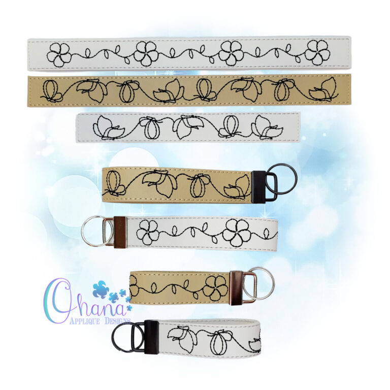 Sketch Floral Butterfly Wrist Strap