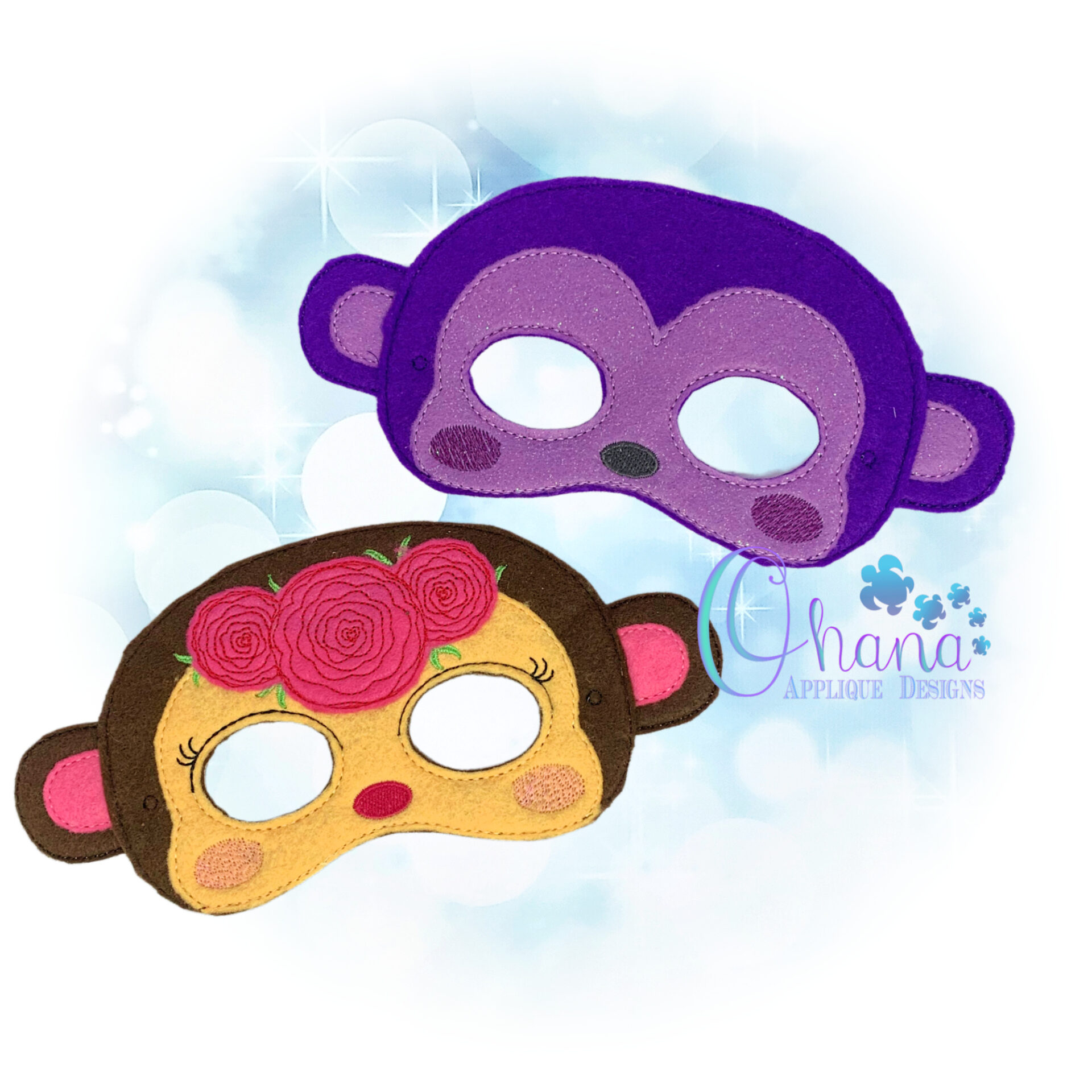 Floral Monkey Pretend Mask