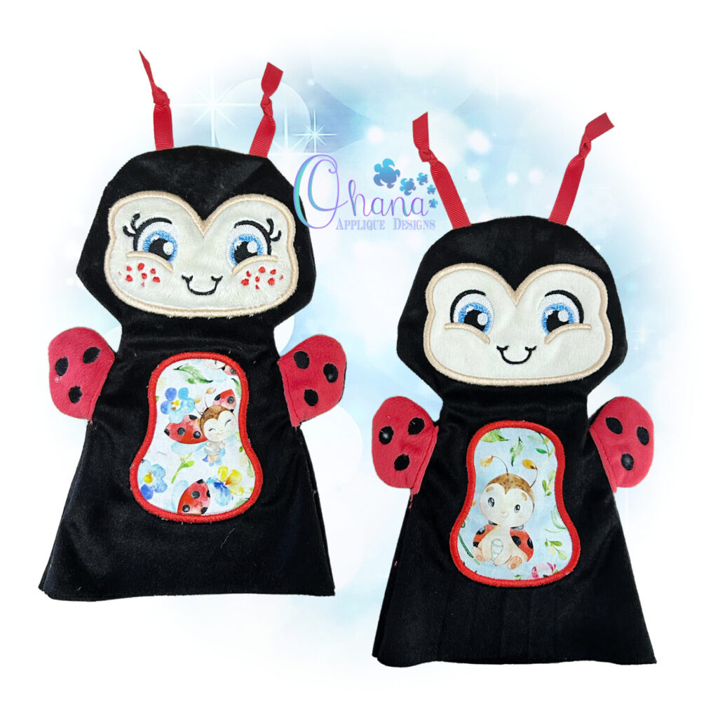 Ladybug Hand Puppet Design - Ohana Applique Designs