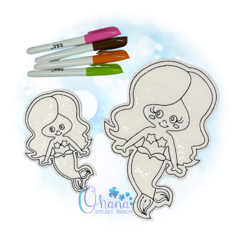 Mermaid Flat Coloring Doll