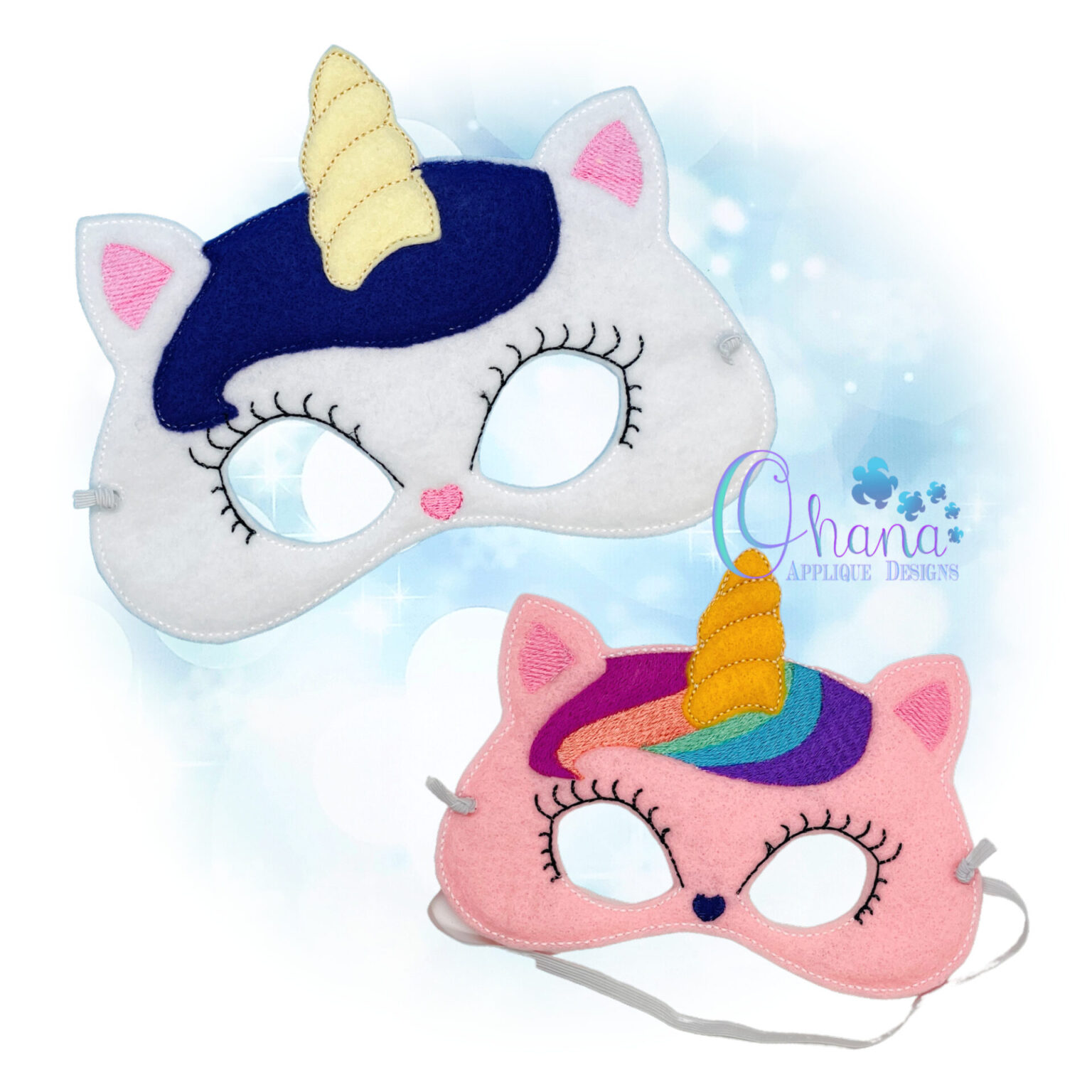 Kittiecorn Pretend Mask - Ohana Applique Designs