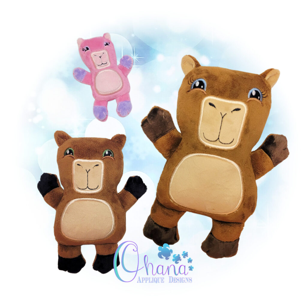 Capybara Stuffie Embroidery Design - Ohana Applique Designs