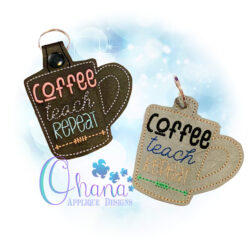 Coffee Teach Repeat Key Chain