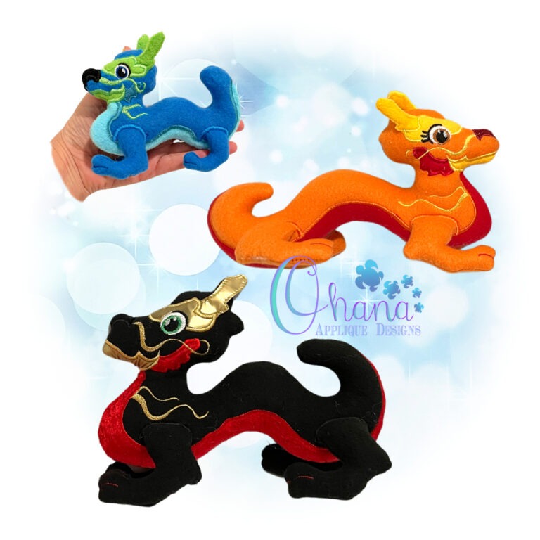 3D Dragon Stuffie Embroidery