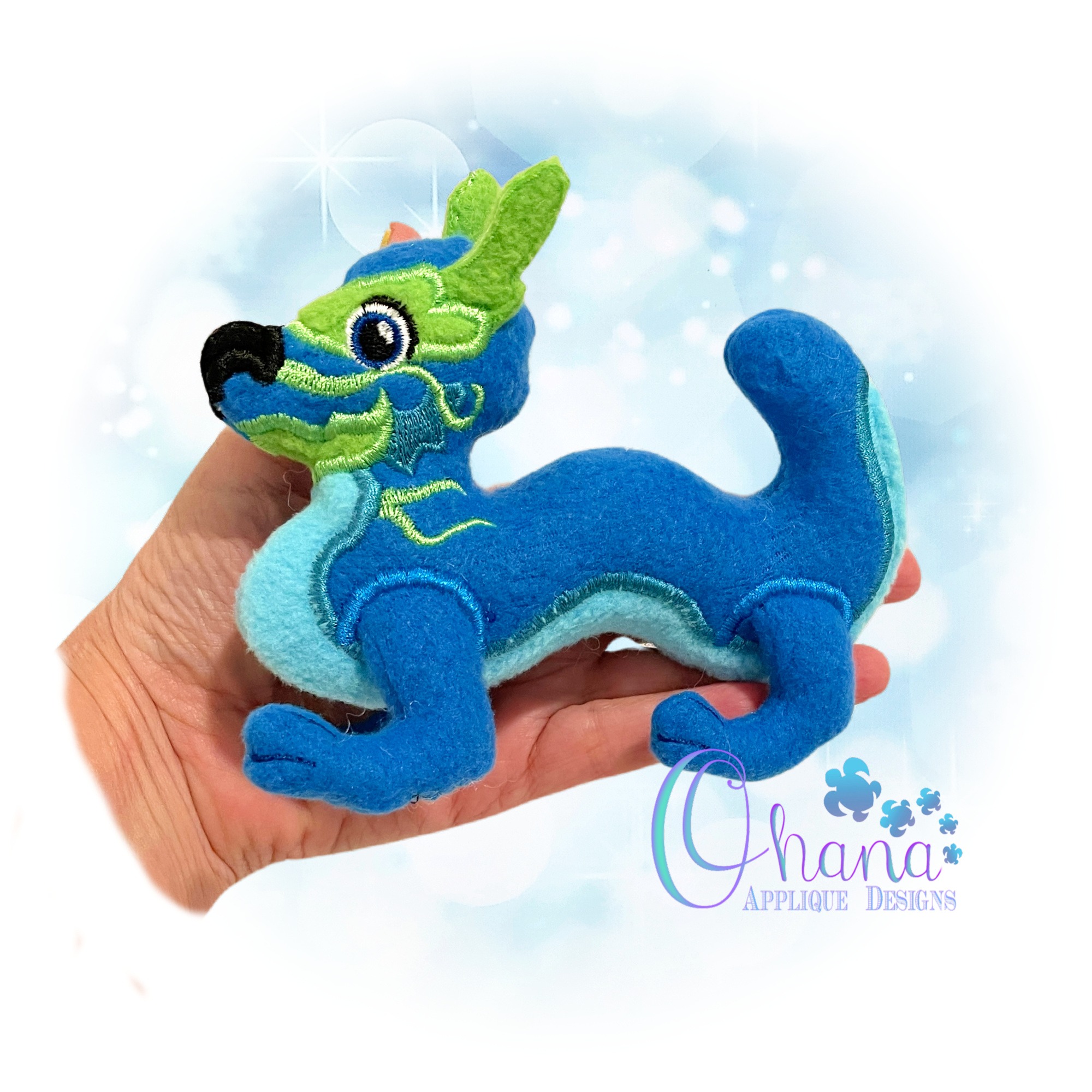 3D Dragon Stuffie Embroidery