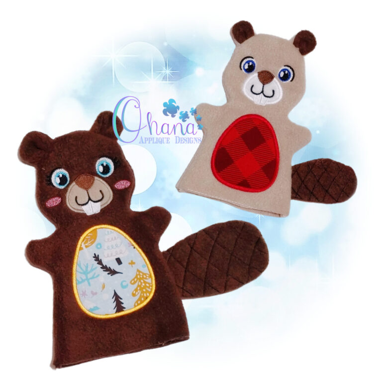 Beaver Hand Puppet Embroidery