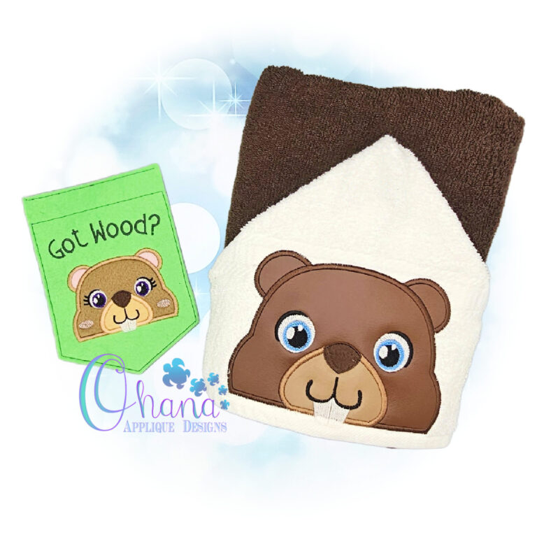 Beaver Peeker Embroidery Design