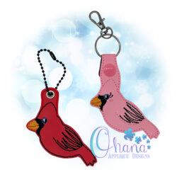 Cardinal Key Chain Embroidery