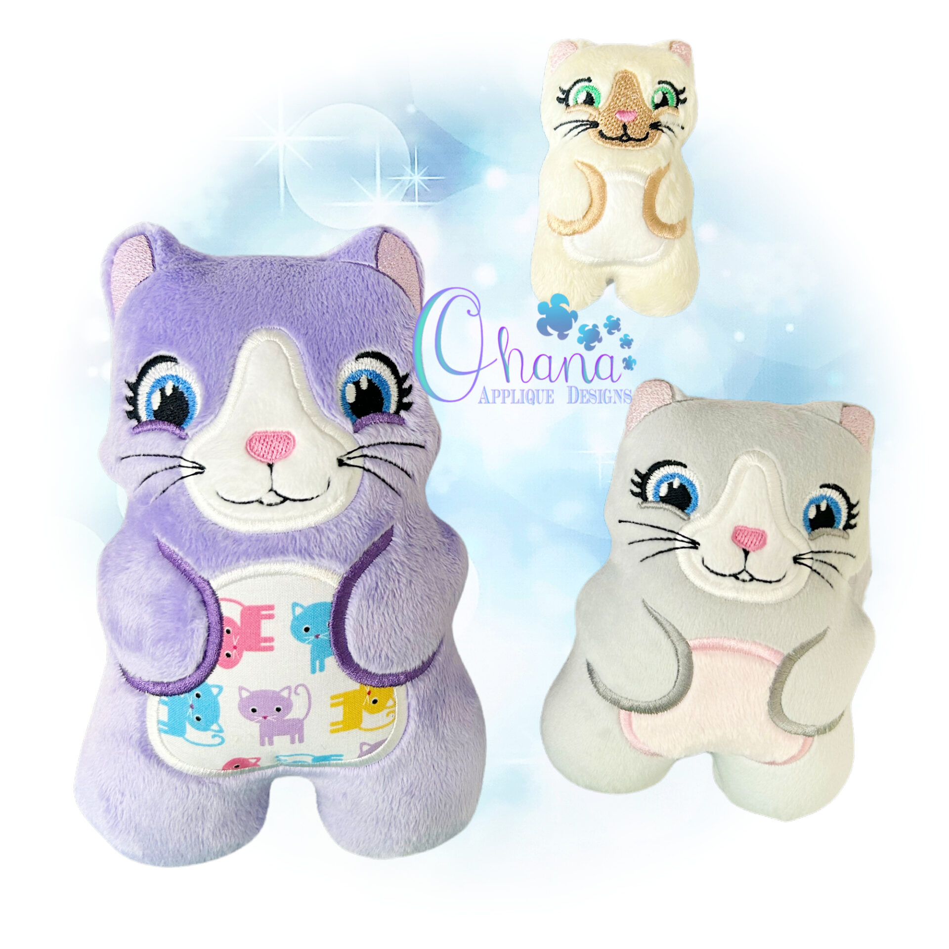 Chubby Cat Stuffie Embroidery