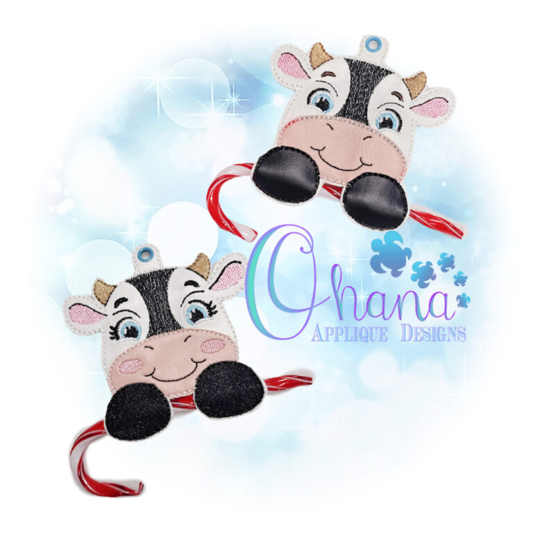 Cow Single Candy Cane Holder Ornament