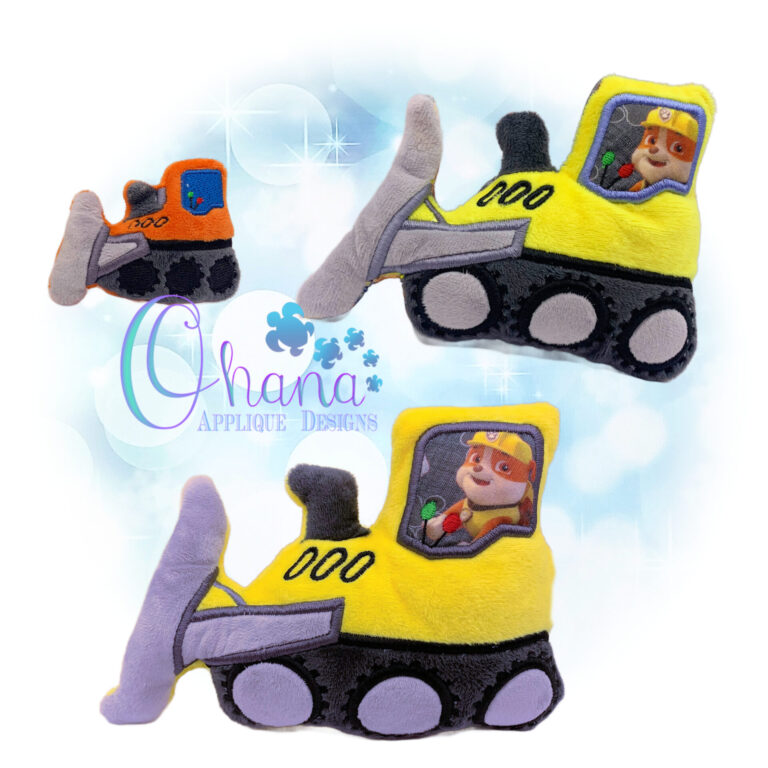 Bulldozer Stuffie Embroidery Design