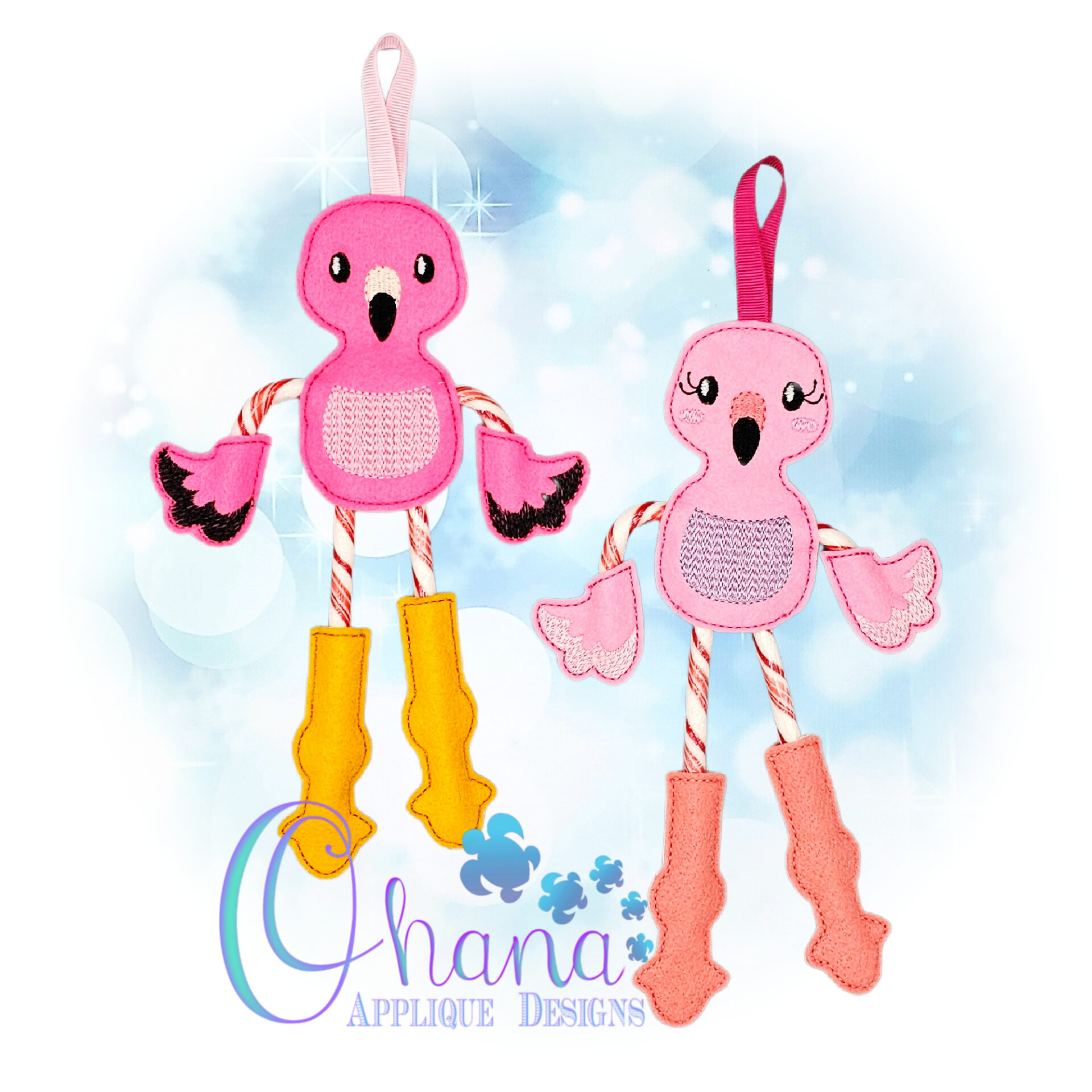 Flamingo Candy Cane Holder Ornament