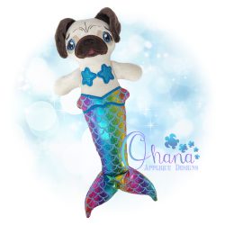 Mer Pug Stuffie Embroidery