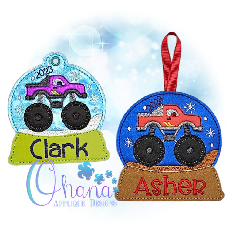 Monster Truck Snowglobe Ornament