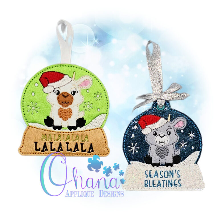 Santa Goat Snowglobe Ornament