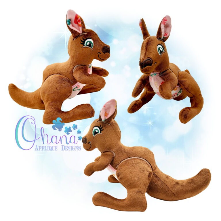 3D Kangaroo Stuffie Embroidery