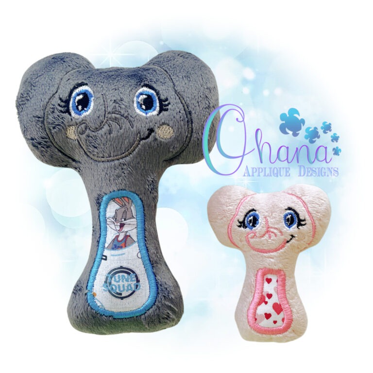 Elliot Elephant Rattle Embroidery