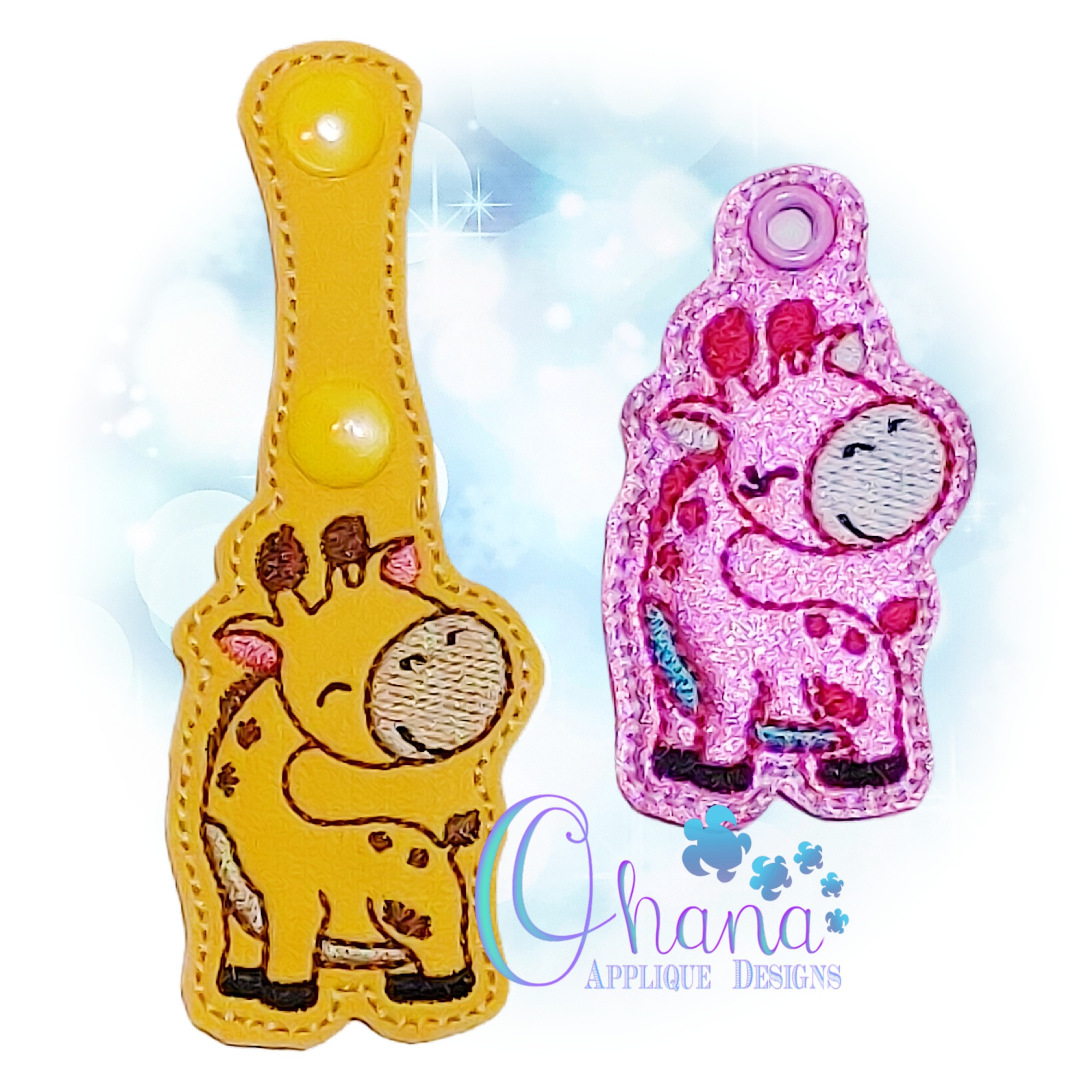 Giraffe Key Chain Embroidery