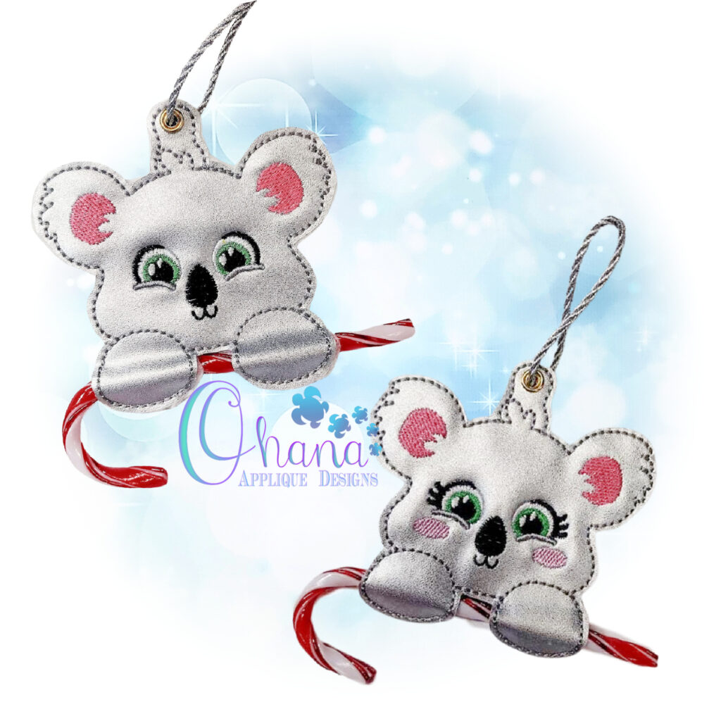 Koala Single Candy Cane Holder Ornament Design - OAD