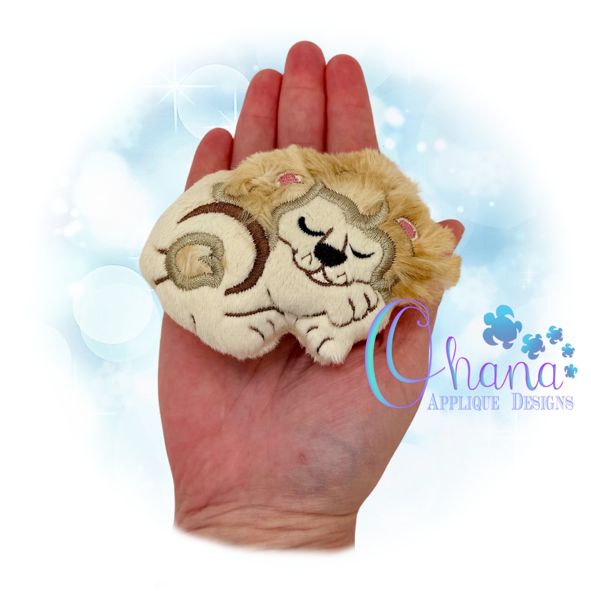 Sleeping Lion Stuffie Embroidery