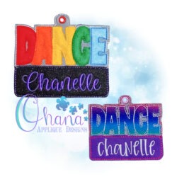 Dance Luggage Tag Embroidery