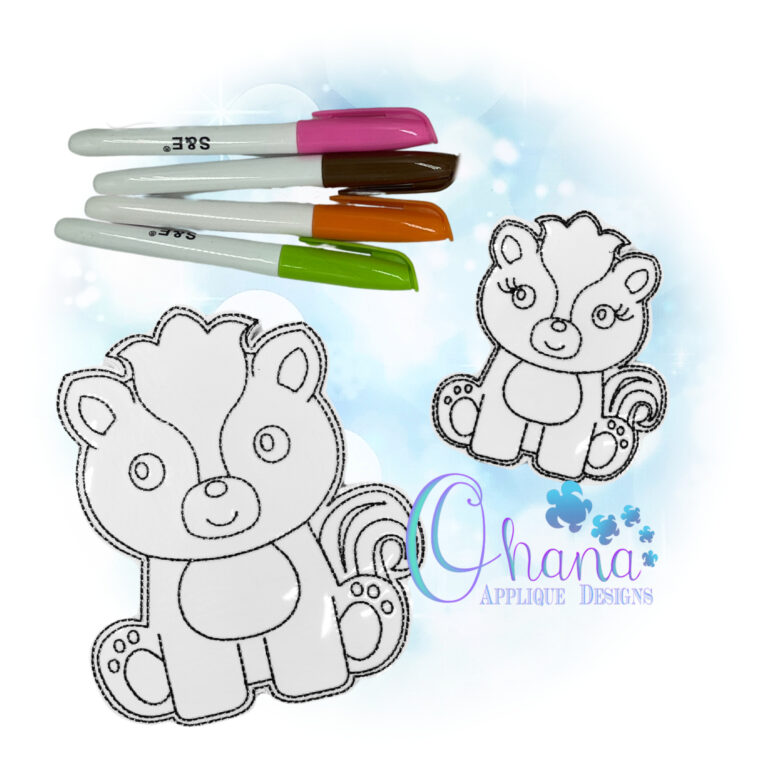 Skunk Flat Coloring Doll