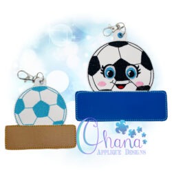 Soccer Luggage Tag Embroidery